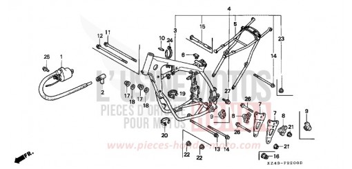 CARROSSERIE DE CHASSIS/BOBINE D'ALLUMAGE CR125RS de 1995